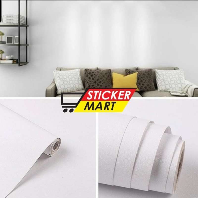 Jual sticker wallpaper dinding texture putih polos di Seller phupastore