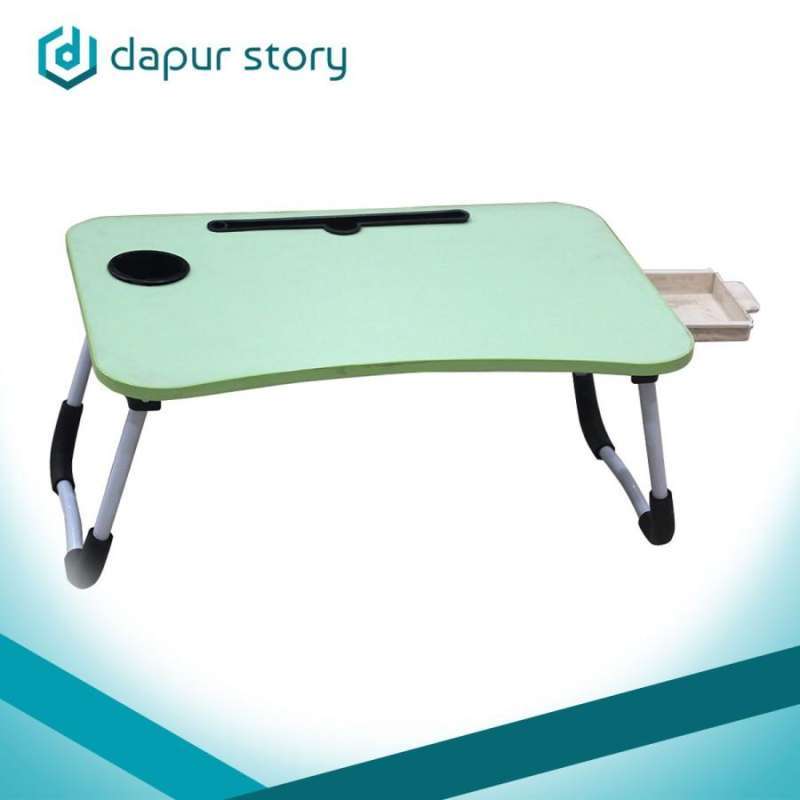 Jual Meja Laptop Lipat Laci Foldable Notebook Desk Table With Drawer
