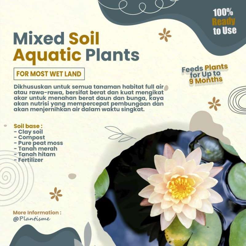 Jual Mixed Soil Media Tanam Tanaman Hias Air Lotus Teratai Melati Air