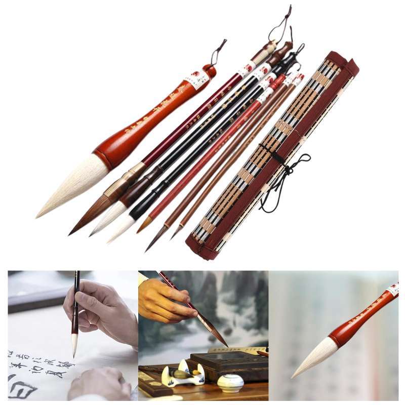 9Pcs Writing Brush, Chinese Calligraphy Brush Sumi Brush Writing
