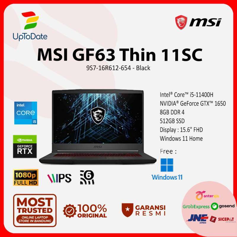 Jual Msi Gf63 Thin 11sc 9s7-16r612-654 Core I5-11400h 8gb 512gb W11 Di ...