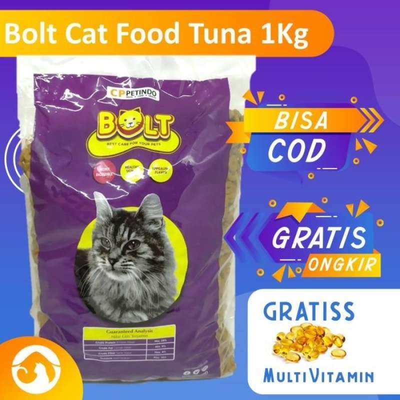 Jual Makanan Kucing Bolt Terbaik Cat Food Bolt Repack 1Kg Free