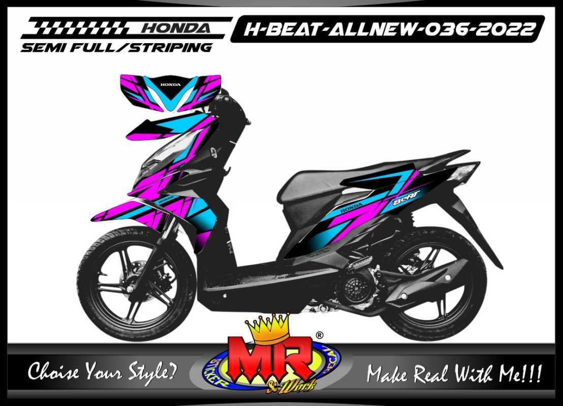 Jual Decal Body Stiker Motor Honda Beat AllNew Semifull Stiker Racing