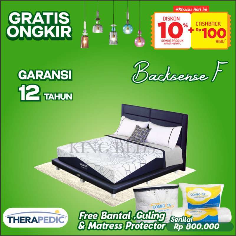 Jual Therapedic Spring Bed Backsense F Latex BEDSET 160 180 200 100