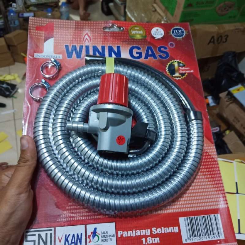 Jual Selang Paket Regulator Kompor Gas High Pressure Tekanan Tinggi Di