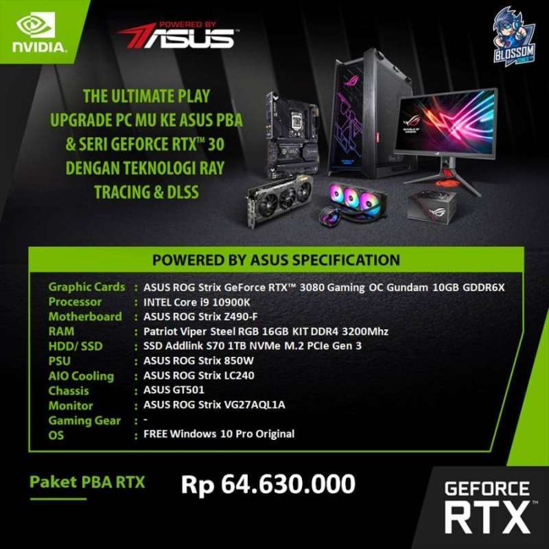 Pba Set Computer Jual ASUS PBA PC GAMING GEFORCE RTX3080 GAMING OC GUNDAM INTEL I9 ...