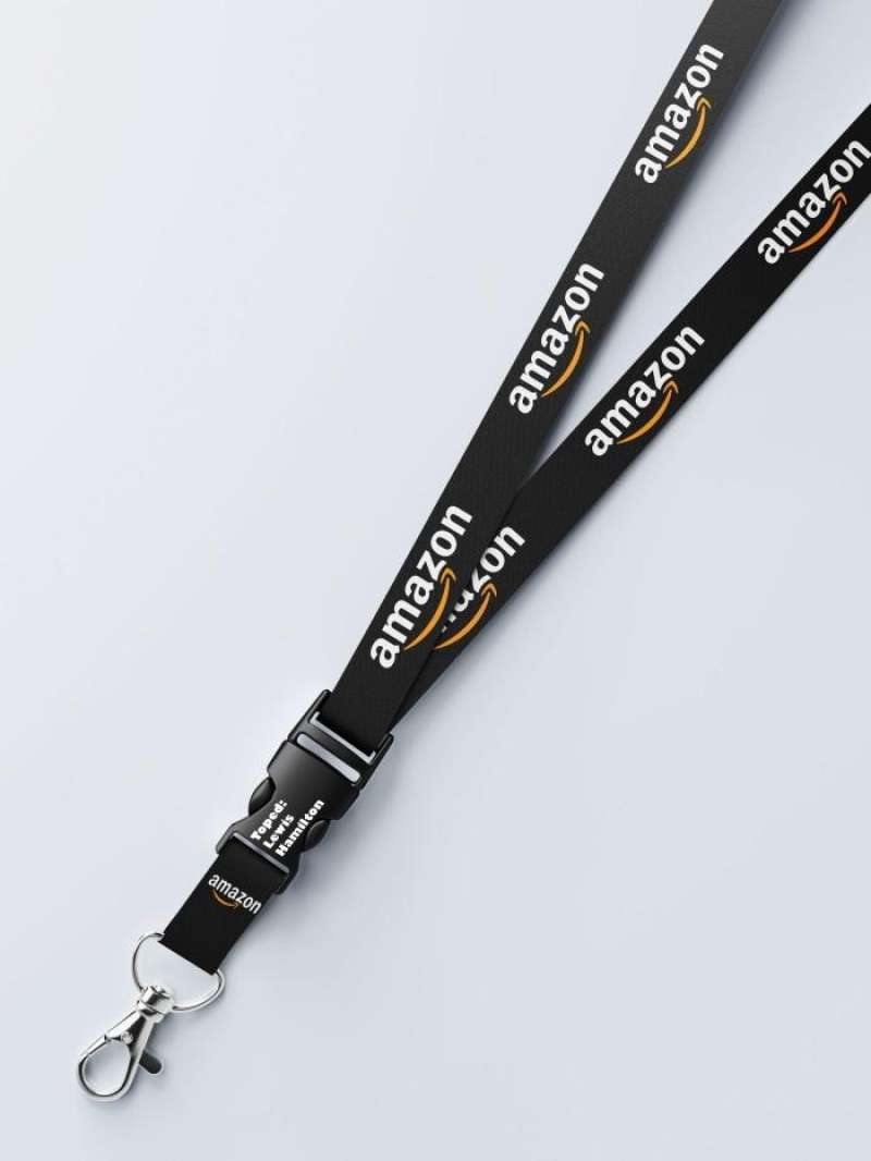 Jual Lanyard Amazon Id Card Holder 2 Sisi Gantungan Tali Custom Bisa