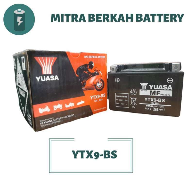 Jual AKI KERING MOTOR NINJA MONO YTX9-BS YUASA di Seller Mitra Berkah