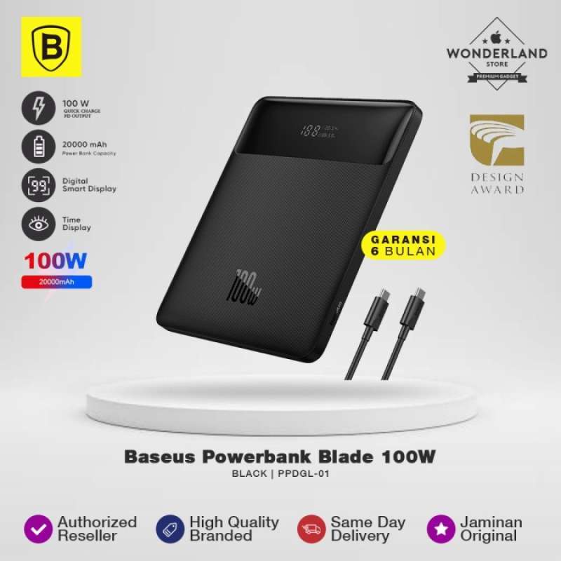 Jual Baseus Pb Powerbank Blade 100W 4 Port 2U+2C QC PD 20.000mAh Laptop