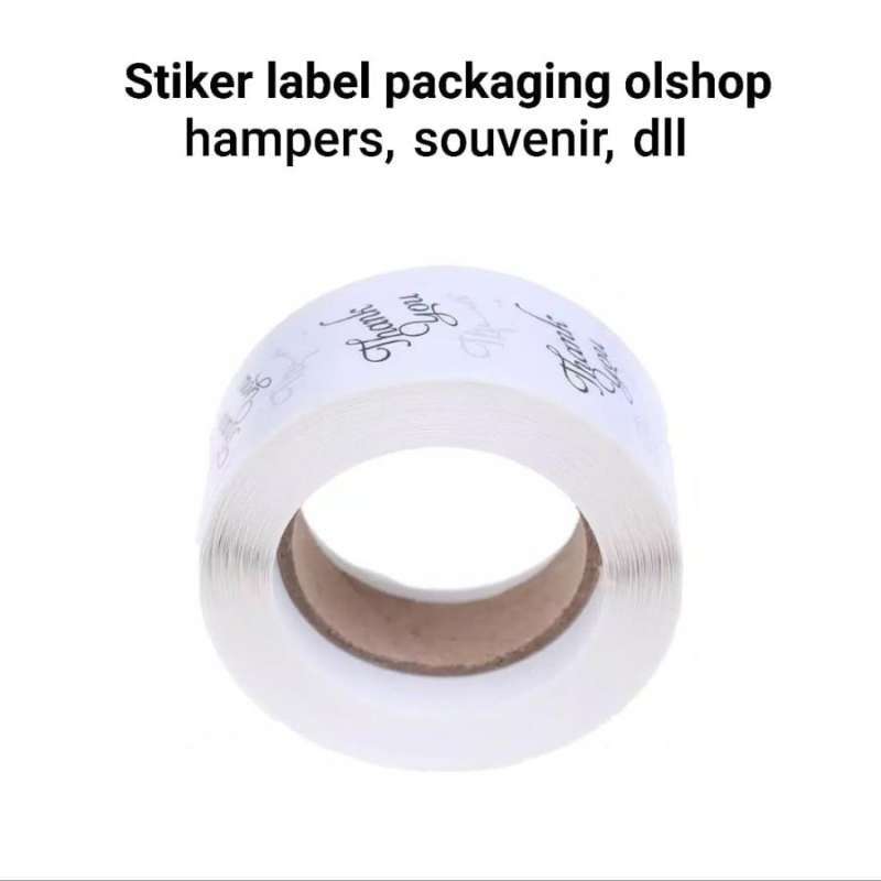 Jual Stiker Label Thank You Warna Putih Bentuk Hati Buat Paket/souvenir