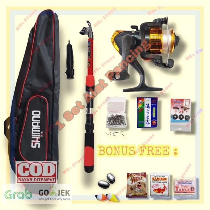 Jual 1 SET ALAT PANCING SIAP PAKAI, REEL 6 BEARING JORAN TAS DLL