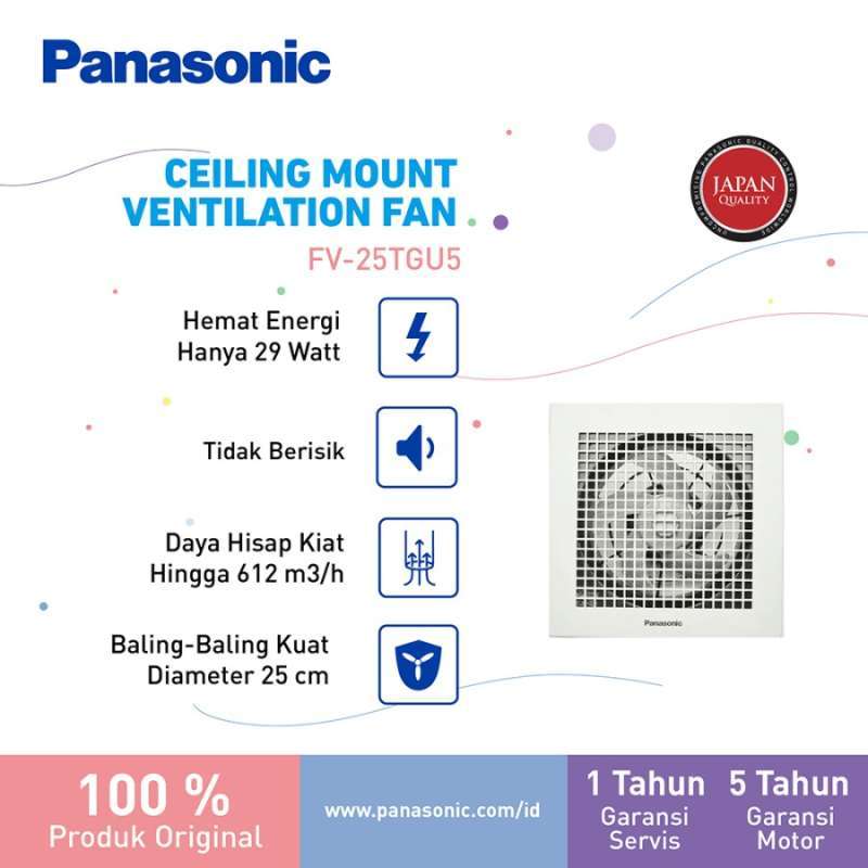 Jual Panasonic Exhaust Fan Ceiling Plafon FV 25TGU (Diameter baling ...