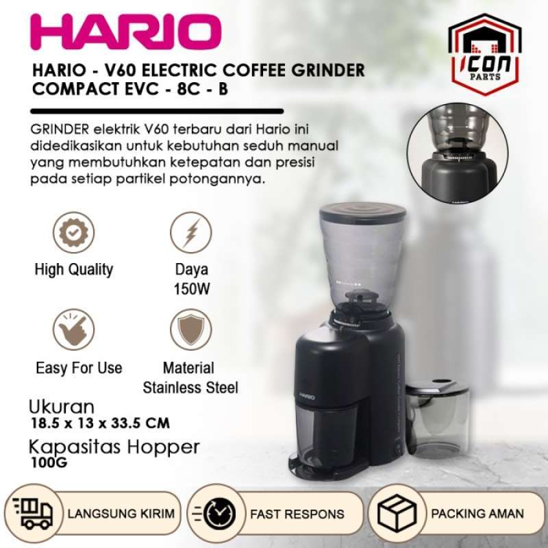 Promo HARIO V60 Electric Coffee Grinder Compact EVC8CB Black