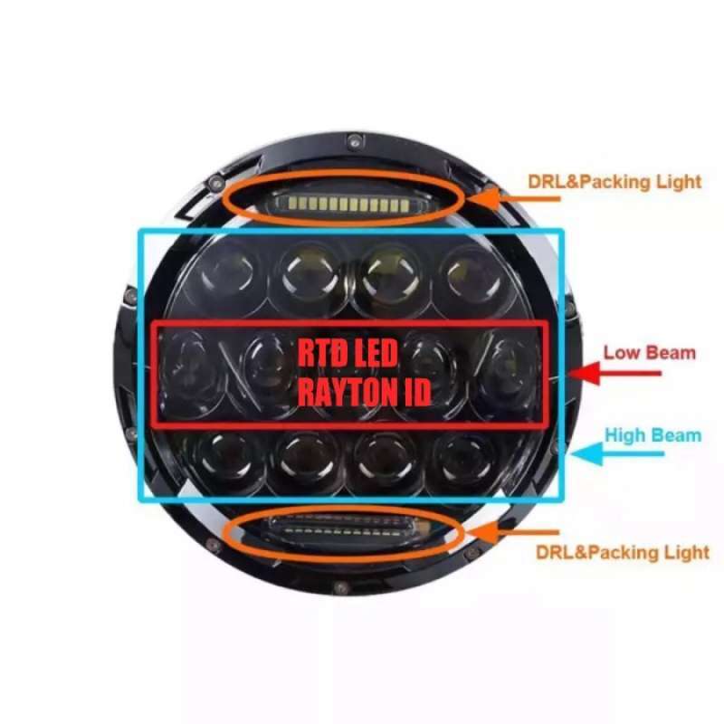 Jual Headlamp Daymaker Lampu Utama Daymaker 7 Inch 13 Mata R006 Di ...