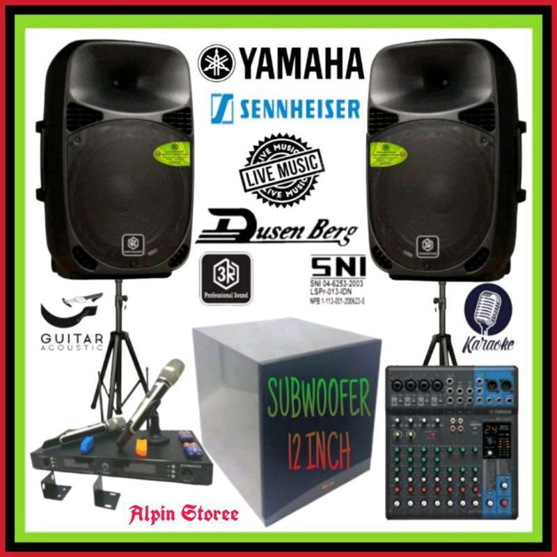 Jual Sound Aktif 3R 15 Inch Subwoofer 12 Inch Mixer Yamaha 2 Mic
