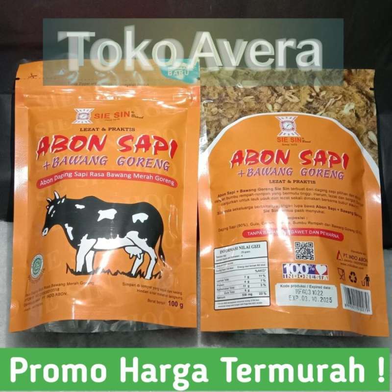 Jual Abon Sapi Bawang Goreng Asli Enak 100 gram (halal) Sie Sin Beef