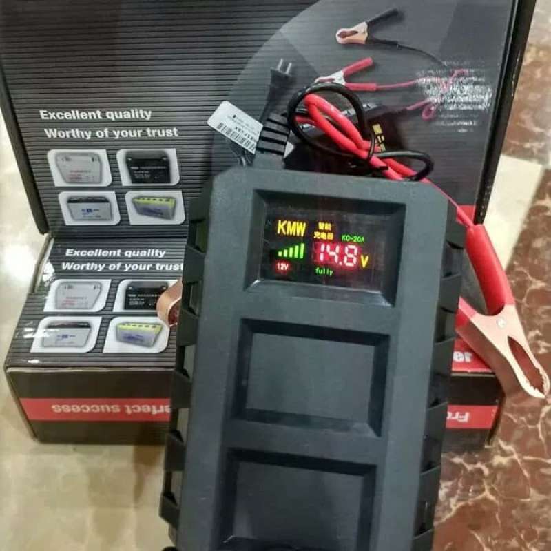 Jual ALAT CAS ACCU/CHARGER AKI MOBIL LEAD ACID SMART CHARGER 12V 20A