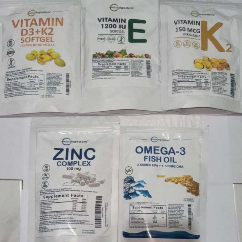 Promo Micro Ingredients Vitamin D3+K2, Vitamin E, Vitamin K2, Zinc