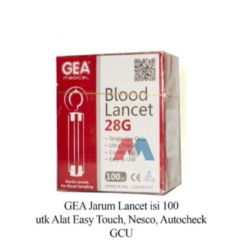 Jual Gea Jarum Blood Lancet 28G Sterile Jarum Untuk Cek Gula Darah di