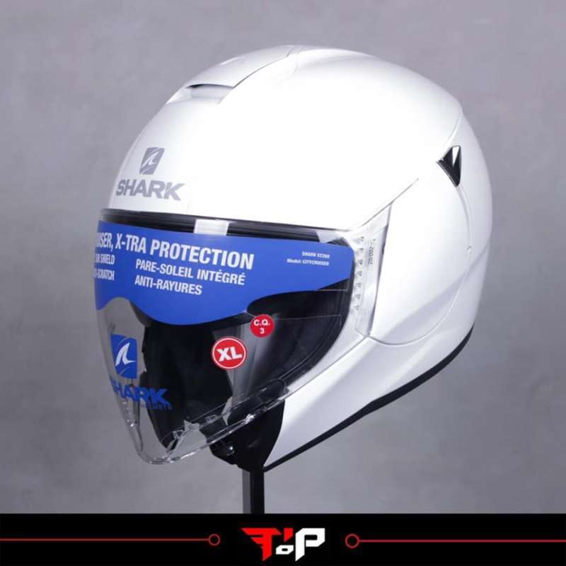 Jual SHARK CITYCRUISER BLANK WHITE GLOSS JET HELM HALF FACE di Seller