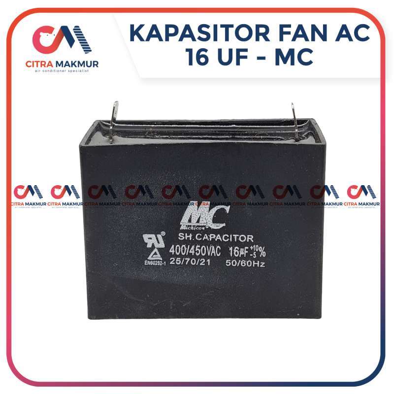 Jual Kapasitor Fan AC 16 uf Kaki 2 Capasitor mikro Kipas angin Dinamo Blower Outdoor Mesin kotak