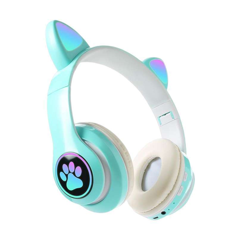 Jual Cat Ear Headphones Gaming Headset with RGB Lighting for Phones PC
