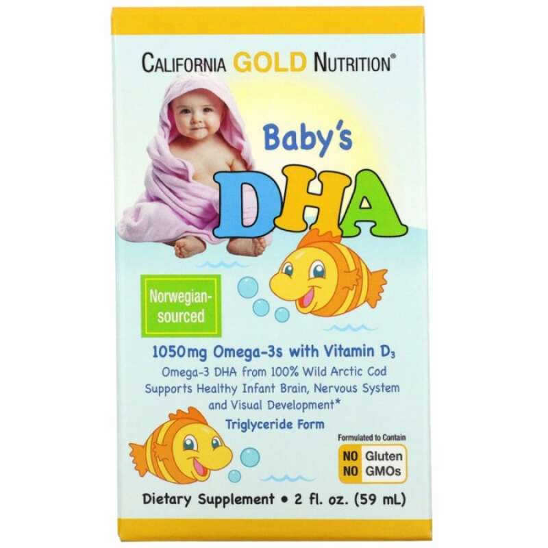 Promo CALIFORNIA GOLD NUTRITION, BABY'S DHA, OMEGA3S WITH VITAMIN D3, 59 ML Diskon 33 di