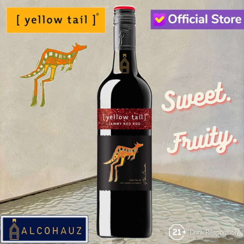 Jual Yellow Tail Jammy Red Roo Natural Sweet Red Wine Manis Australia