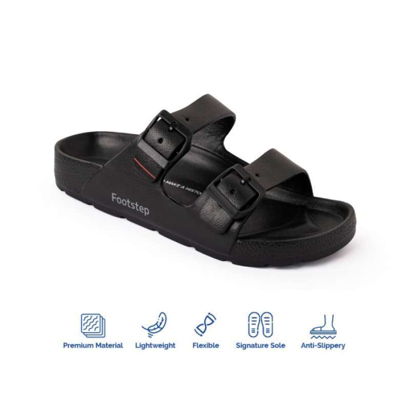 Foot Step Images Color:red Promo Sandal Pria Slide Footstep Footwear - Bona Black Red - 40 - 44 ...