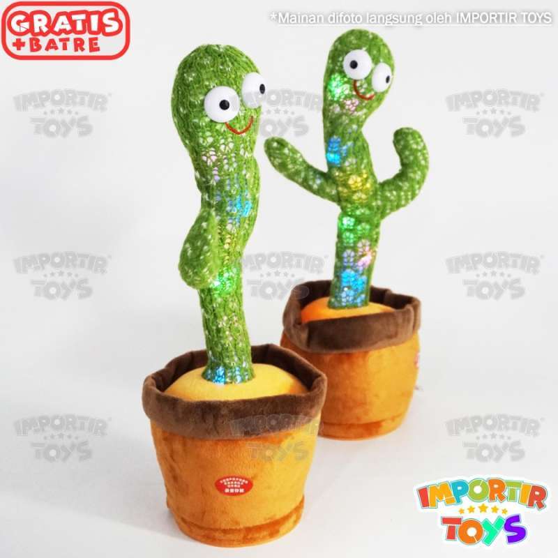 Jual Tiktok Dancing Kaktus Cactus Menari Mainan Viral Light Music