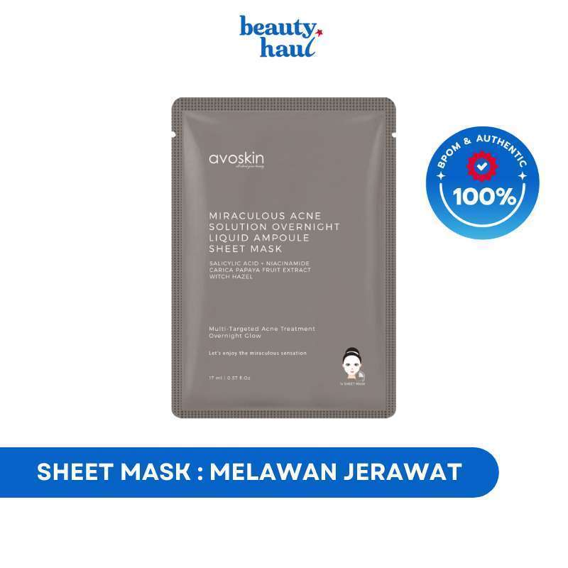 Promo AVOSKIN Miraculous Acne Solution Overnight Liquid Ampoule Sheet