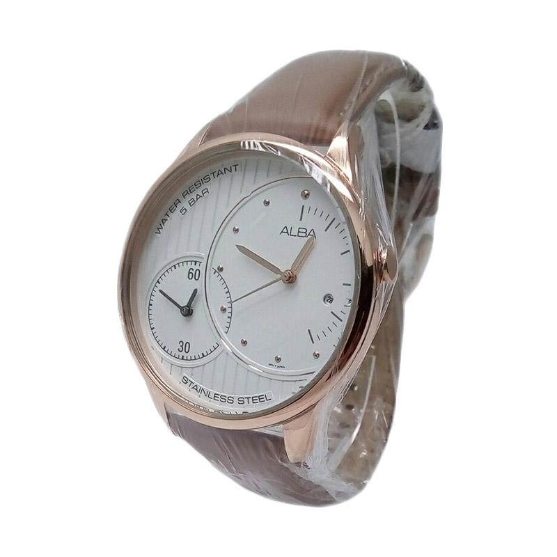 Jam Tangan Alba Coklat Gold jual alba analog tali kulit 161266 jam tangan pria Jam Tangan Alba Coklat Gold jual alba analog tali kulit 161266 jam tangan pria