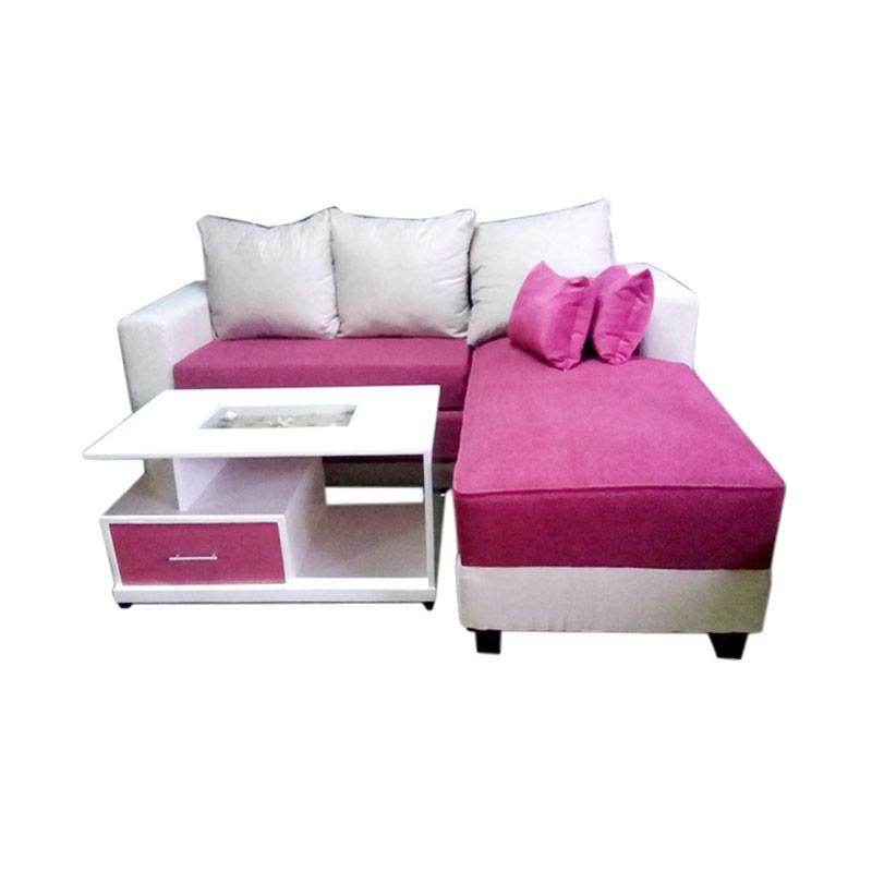 Jual Aldi Furniture Minimalis Sofa L Bed Merah [Jabodetabek] di