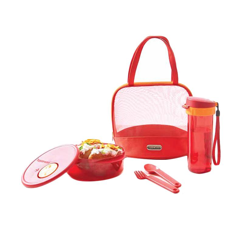 Jual Tupperware Pretty Glam Lunch Set Peralatan Makan - Merah Di Seller