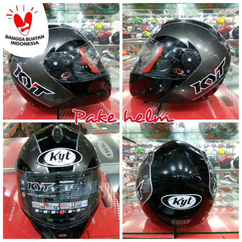 √ Helm Kyt Rocket Helm Kyt Full Face Black Gun Metal Terbaru September