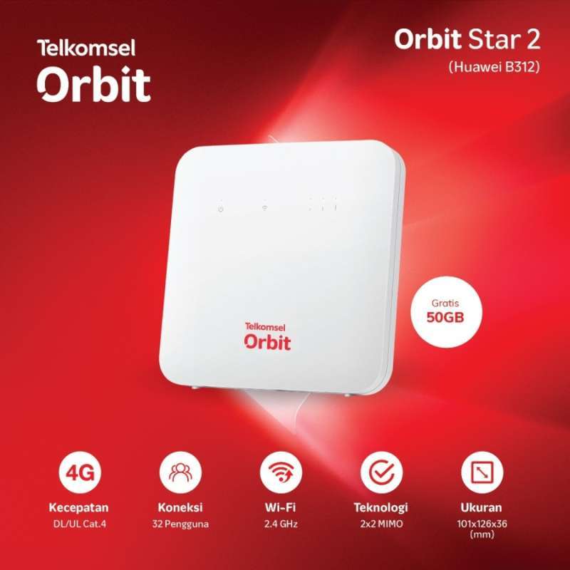 Jual Huawei B312 Modem Wifi Home Router 4G Telkomsel Orbit Star 2 ...