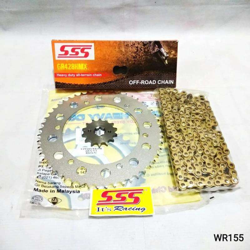 Jual Gear Set SSS WR155 dan Rantai SSS 428 140 HMX Gold di Seller wj racing Kreo Selatan, Kota