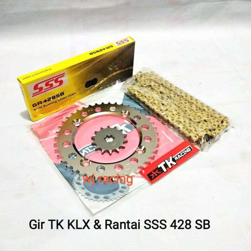 Jual Gear Set TK Racing KLX 150 size 45 50 & Rantai SSS 428SB di