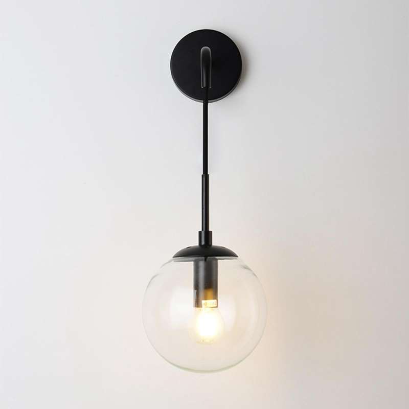 Promo Nordic Modern Wall Lamp Beside Bedroom Glass Ball LED Wall Lights