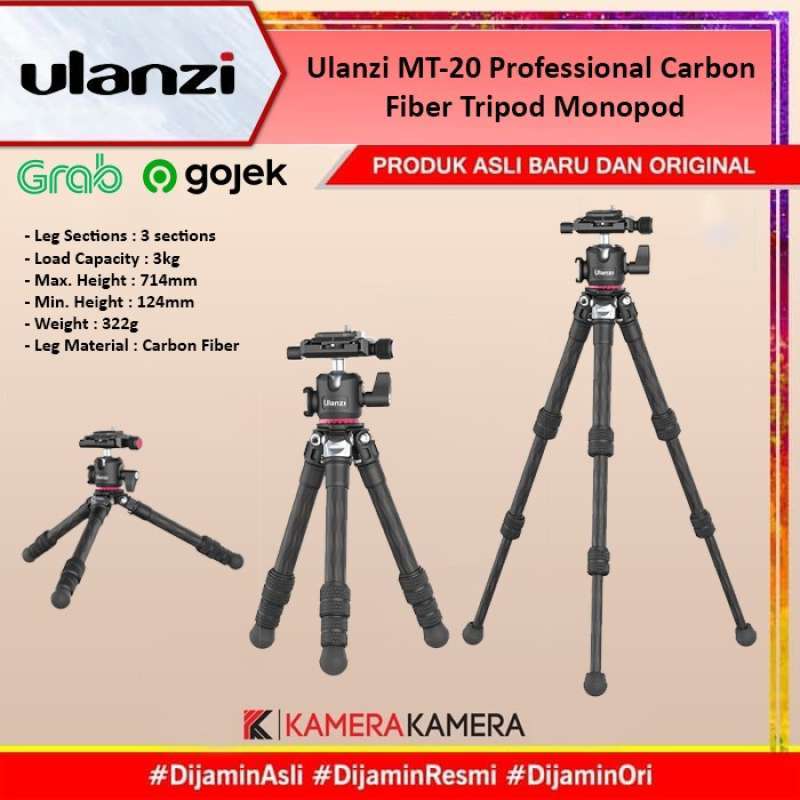 Promo Ulanzi Mt-20 Professional Carbon Fiber Tripod Monopod Diskon 7% ...