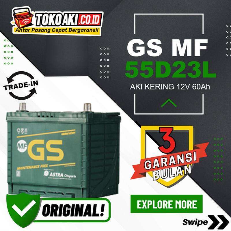 Jual Aki Ford Escape (2001-2007 - Gs Astra Mf 55d23l - 60ah Di Seller