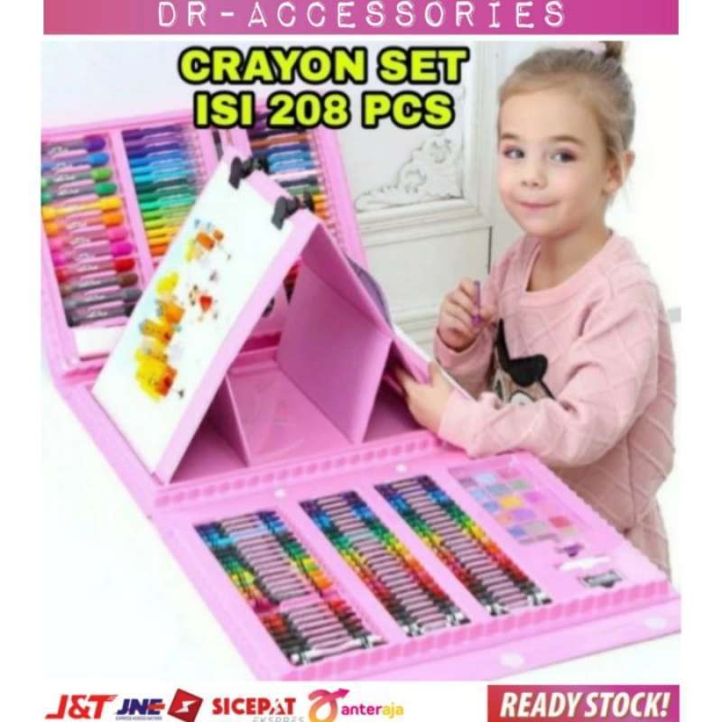 Promo Crayon Anak Set Isi 208 Pcs Pensil Warna Alat Lukis Set Crayon