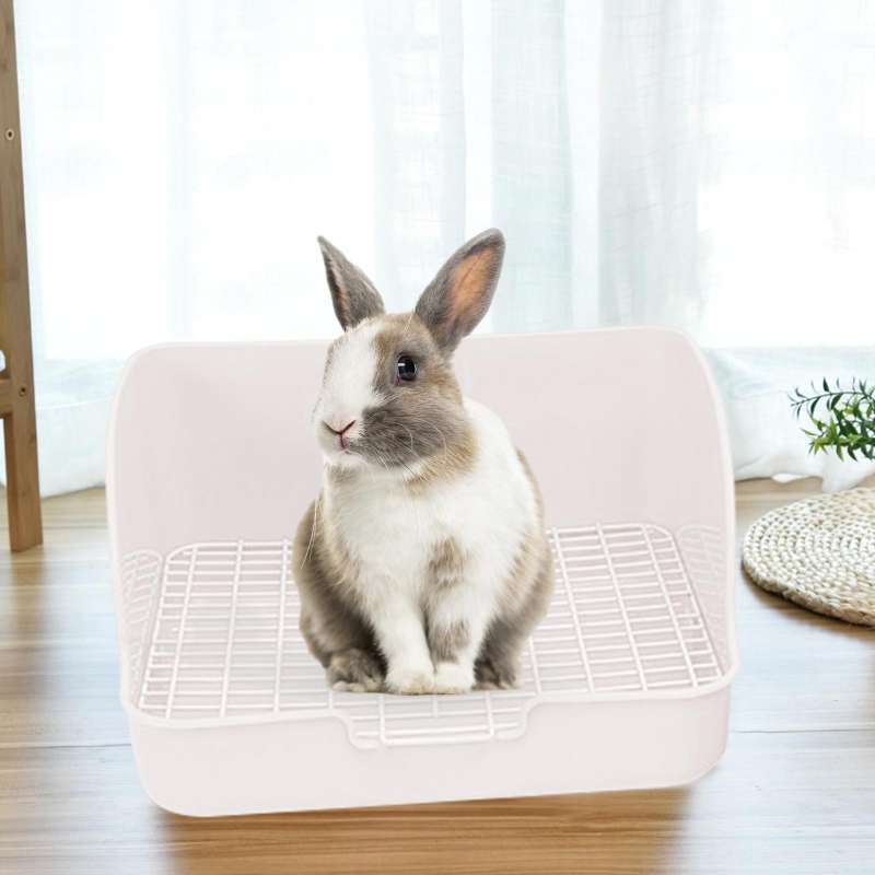Promo Rabbit Litter Box Pet Pan with Grid Toilet Potty for Rabbit