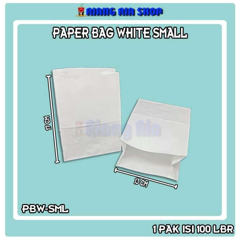 Promo @100 Pcs Per Pack Kantong Kertas Roti Uk Small - Paper Bag Putih
