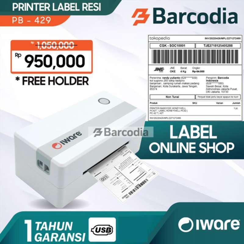 Jual Printer Thermal Barcodia Original Murah - Harga Diskon Juli 2024 ...