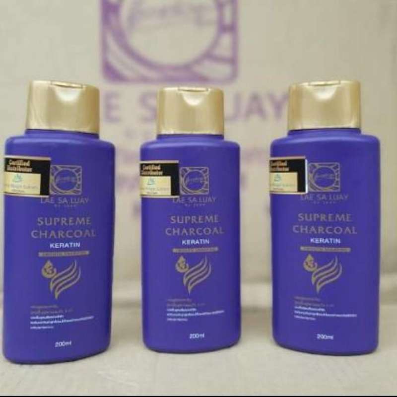 Jual LAE SA LUAY SUPREME CHARCOAL KERATIN SMOOTH Shampoo Pelurus Rambut