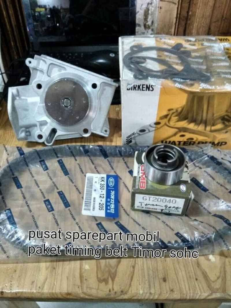 Jual paket timing belt set timor sohc timing belt tensioner & water