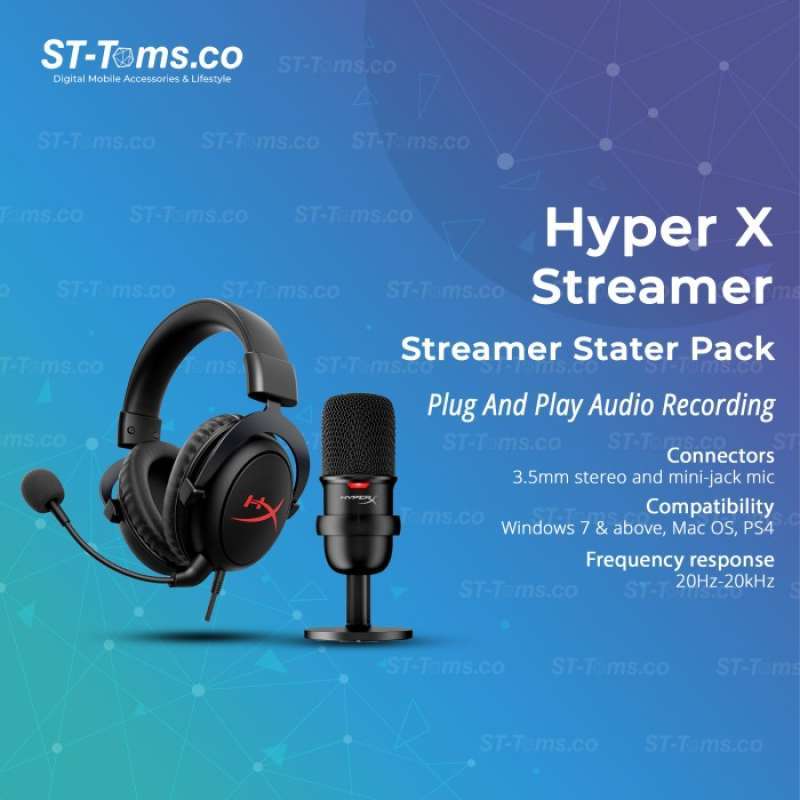 Jual Hyperx Streamer Starter Pack Cloud Core Headset & Solocast Usb Mic ...