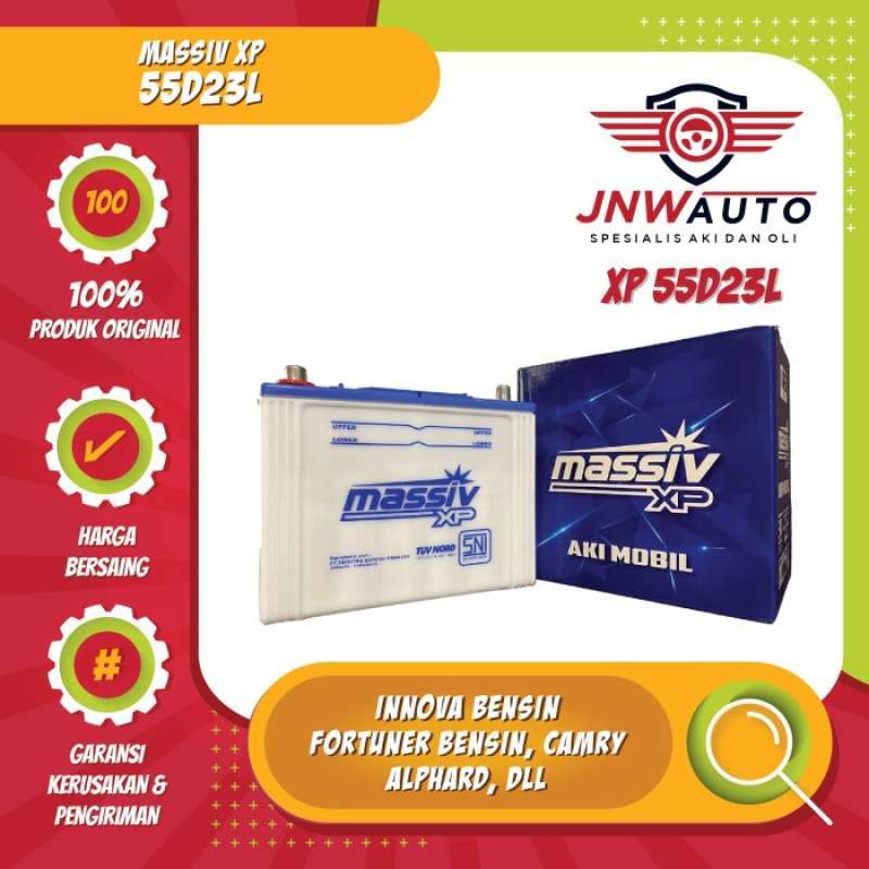 Promo Aki Mobil Massiv XP 55D23L untuk Toyota Innova, Camry, Fortuner