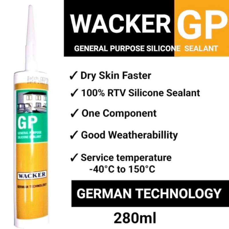 Promo Lem Kaca/Aquarium/Silicone Sealant Wacker Gp/Pa Acetoxy Asam
